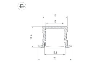 Встраиваемый профиль ARH-LINE-2315-F-2000 ANOD GOLD 039991