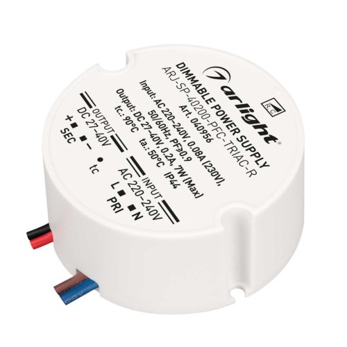 Драйвер Arlight ARJ-SP-40200-PFC-Triac-R 27-40V 7W IP44 0,2A 040956, купить в Минске по самой низкой цене