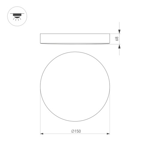 Накладной светодиодный светильник Arlight IM-FLOWER-EMERGENCY-3H-R280-15W Day4000-MIX (BK, 110 deg, 230V) 041106, купить в Минске по самой низкой цене