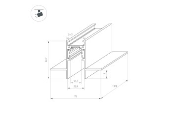 Встраиваемый магнитный шинопровод Arlight MAG-ORIENT-TRACK-2653-FDW-2000 (BK, FLAT) 041438