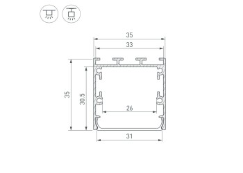 Профиль Arlight Line-S-3535-2000 Black 041828