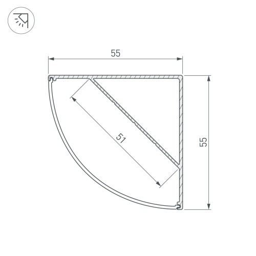 Профиль Arlight Kant-H55-2000 Anod 044578, купить в Минске по самой низкой цене