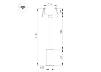Встраиваемый светодиодный спот Arlight LGD-Periscope-R55-9W Warm3000 045202
