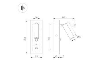 Встраиваемый светодиодный спот Arlight SP-Bed-Charge-Built-S80x230-3W Warm3000 046881