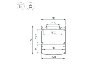 Профиль Arlight Line-6070-3000 Anod Black 047506