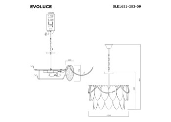 Подвесная люстра Evoluce Roomi SLE1651-203-09
