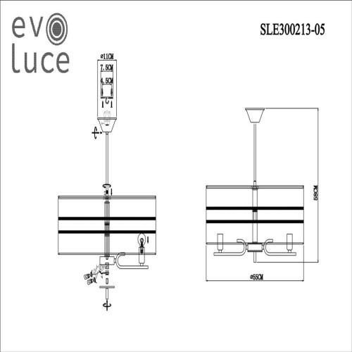 Подвесная люстра Evoluce Almese SLE300213-05, купить в Минске по самой низкой цене