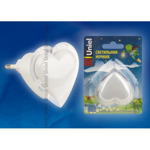 Настенный светодиодный светильник Uniel Детская серия DTL-308-Сердечко/RGB/3LED/0,5W 10321, купить в Минске по самой низкой цене