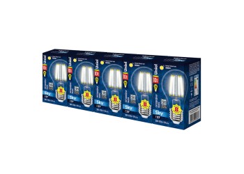 Набор светодиодных ламп филаментная Uniel E27 10W 3000K прозрачная LED-A60-10W/WW/E27/CL PLS02WH UL-00008083