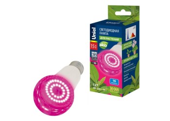 Лампа светодиодная для растений Uniel E27 15W прозрачная LED-A60-15W/SPSB/E27/CL PLP30WH UL-00010107