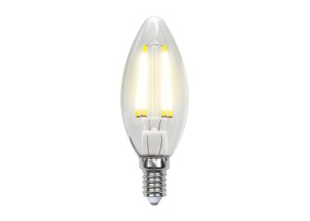 Лампа светодиодная филаментная Uniel E14 5W 3000K прозрачная LED-C35-5W/WW/E14/CL/MB GLM10TR UL-00002367