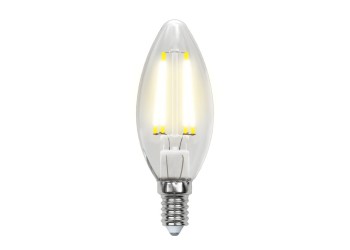 Лампа светодиодная филаментная Uniel E14 6W 4000K прозрачная LED-C35-6W/NW/E14/CL PLS02WH UL-00001373