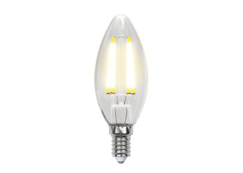 Лампа светодиодная филаментная Uniel E14 6W 3000K прозрачная LED-C35-6W/WW/E14/CL GLA01TR UL-00002196