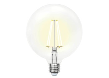 Лампа светодиодная филаментная Uniel E27 10W 4000K прозрачная LED-G125-10W/NW/E27/CL PLS02WH UL-00004859