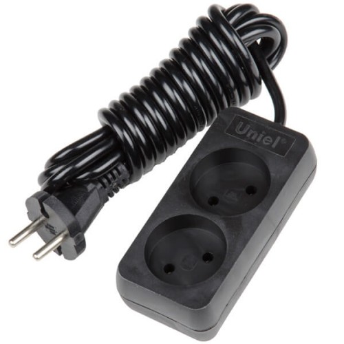 Удлинитель Uniel 2гн х 3м б/з Standard S-CD2-3 Black UL-00003603, купить в Минске по самой низкой цене