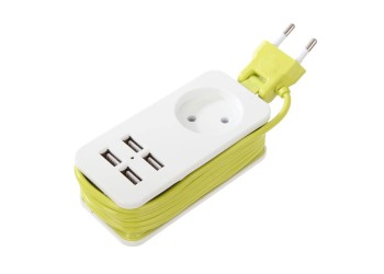 Удлинитель Uniel 1гн х 1,5м б/з Travel S-CT1-1,5U White/Green UL-00003331