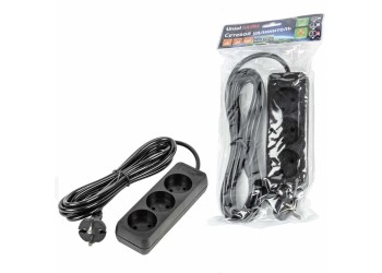 Удлинитель Uniel Ultra 3гн х 3м б/з S-CU3-3 Black UL-00009983