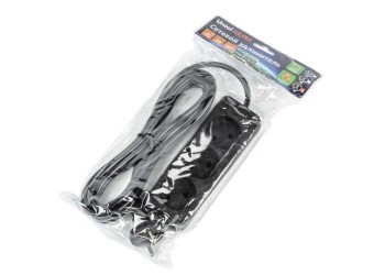 Удлинитель Uniel Ultra 3гн х 3м б/з S-CU3-3 Black UL-00009983