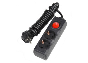 Удлинитель Uniel 2гн х 3м с/з + выкл Стандарт S-GCD2-3B BLACK UL-00003607