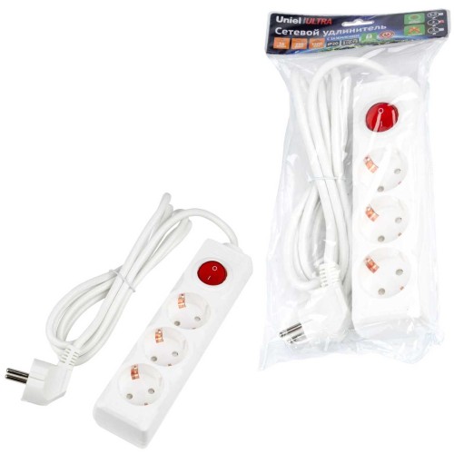 Удлинитель Uniel Ultra 3гн х 2м с/з S-GCU3-2B White UL-00010015, купить в Минске по самой низкой цене