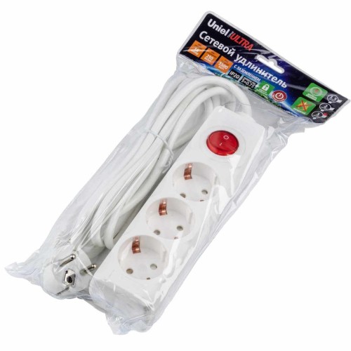 Удлинитель Uniel Ultra 3гн х 3м с/з S-GCU3-3B White UL-00010016, купить в Минске по самой низкой цене