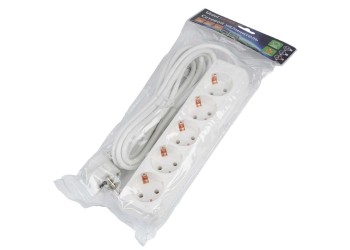 Удлинитель Uniel Ultra 5гн х 3м с/з S-GCU5-3 White UL-00010008