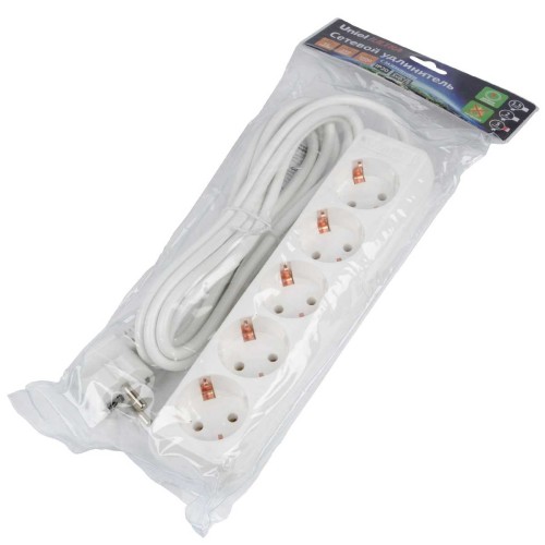 Удлинитель Uniel Ultra 5гн х 3м с/з S-GCU5-3 White UL-00010008, купить в Минске по самой низкой цене