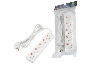 Удлинитель Uniel Ultra 5гн х 3м с/з S-GCU5-3 White UL-00010008