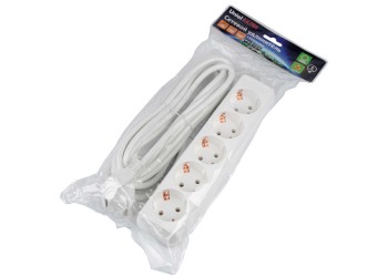 Удлинитель Uniel Ultra 5гн х 5м с/з S-GCU5-5 White UL-00010009