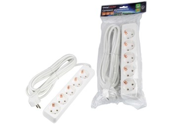 Удлинитель Uniel Ultra 5гн х 5м с/з S-GCU5-5 White UL-00010009