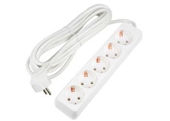 Удлинитель Uniel Ultra 5гн х 5м с/з S-GCU5-5 White UL-00010009