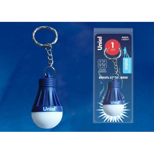 Фонарь-брелок светодиодный «Uniel» Uniel Standard Mini от батареек 55х30 S-KL023-T Blue UL-00004093, купить в Минске по самой низкой цене