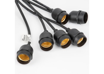 Гирлянда для освещения теплиц 5м+3м Uniel UDL-K230 6/E27/5M IP54 Black Belt-Light Greenhouse UL-00010925