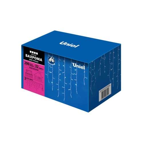 Уличная светодиодная гирлянда Uniel бахрома 230V белый ULD-B3010-200/TWK White IP67 UL-00001366, купить в Минске по самой низкой цене