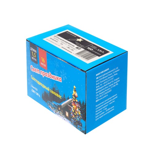 Светодиодная гирлянда Uniel занавес 220V теплый белый ULD-C1510-160/DTA Warm White IP20 UL-00006422, купить в Минске по самой низкой цене