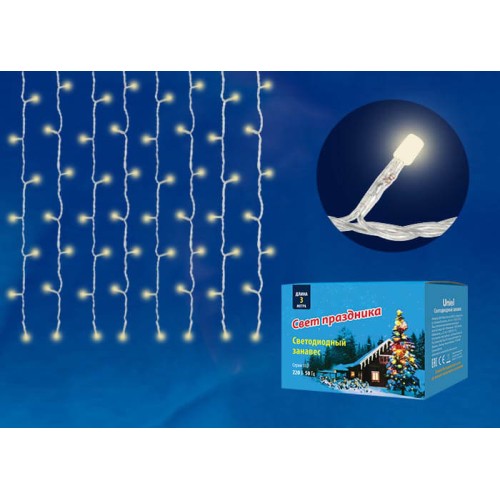 Светодиодная гирлянда Uniel занавес 220V теплый белый ULD-C1510-160/DTA Warm White IP20 UL-00006422, купить в Минске по самой низкой цене