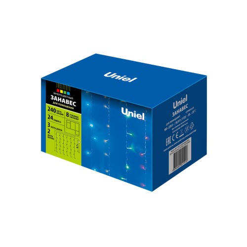 Светодиодная гирлянда Uniel занавес 220V разноцветный ULD-C2030-240/DTA Multi IP20 07943, купить в Минске по самой низкой цене