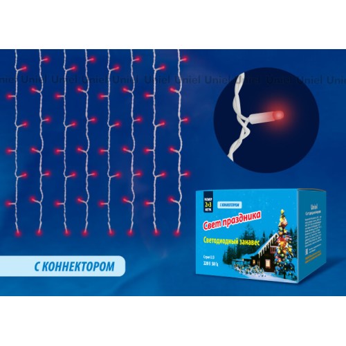 Светодиодная гирлянда Uniel занавес 220V красный ULD-C2030-240/TWK RED IP67 UL-00001357, купить в Минске по самой низкой цене