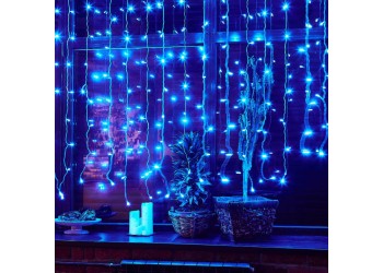 Уличная светодиодная гирлянда Uniel занавес 220V синий ULD-C3020-240/STK Blue IP44 UL-00007211