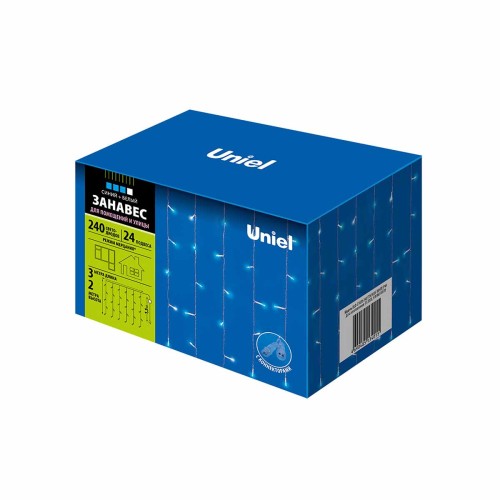 Уличная светодиодная гирлянда Uniel занавес 220V синий/белый ULD-C3020-240/TTK Blue-White IP44 UL-00007214, купить в Минске по самой низкой цене