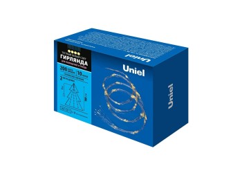 Светодиодная гирлянда Uniel ULD-E0200-200/STB/3AA WARM WHITE IP44 UL-00008667