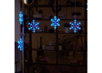 Светодиодная гирлянда Uniel занавес Снежинки-1 220V синий ULD-E1503-072/DTA Blue IP20 Snowflakes-3 UL-00007336