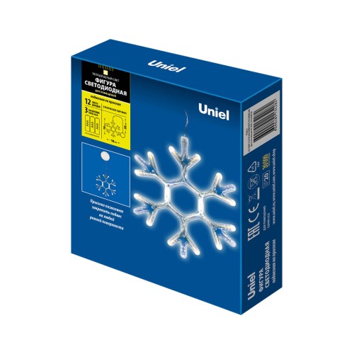 Подвесной светодиодный светильник «Снежинка» Uniel ULD-H1819-012/STA/3AAA Warm White IP20 Snowflake UL-00007251, купить в Минске по самой низкой цене
