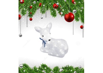 Фигурка светодиодная «Лежащий оленёнок-1» 26x29см Uniel ULD-M2926-040/STA 11031