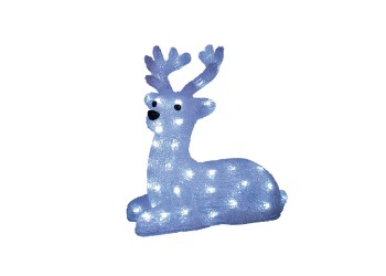 Фигурка светодиодная «Лежащий оленёнок» 31х15см Uniel ULD-M3133-050/STA White IP20 Lying Fawn 09560