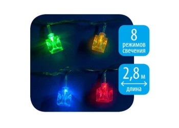 Светодиодная гирлянда Uniel Кубики 220V разноцветный ULD-S0280-020/DTA MULTI IP20 CUBES 07918