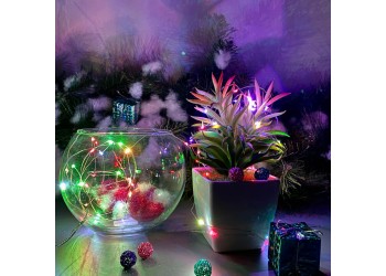 Светодиодная гирлянда Uniel Роса разноцветный ULD-S0500-050/DTB/3AA/RC RGB IP20 Dew UL-00007248