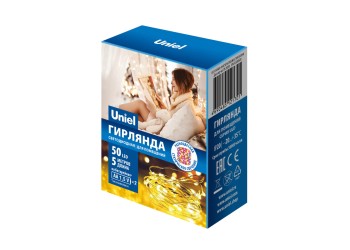 Светодиодная гирлянда Uniel Роса разноцветный ULD-S0500-050/SCB/2AA Multi IP20 Dew UL-00005266