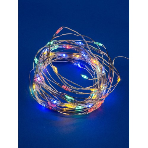 Светодиодная гирлянда Uniel Роса разноцветный ULD-S0500-050/SCB/2AA Multi IP20 Dew UL-00005266, купить в Минске по самой низкой цене