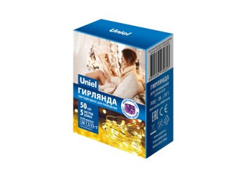 Светодиодная гирлянда Uniel Роса фиолетовый ULD-S0500-050/SCB/2AA Purple IP20 Dew UL-00007185